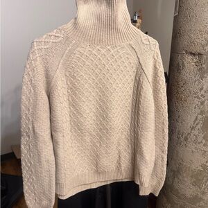 Vince Textured Cream Turtleneck Sweater